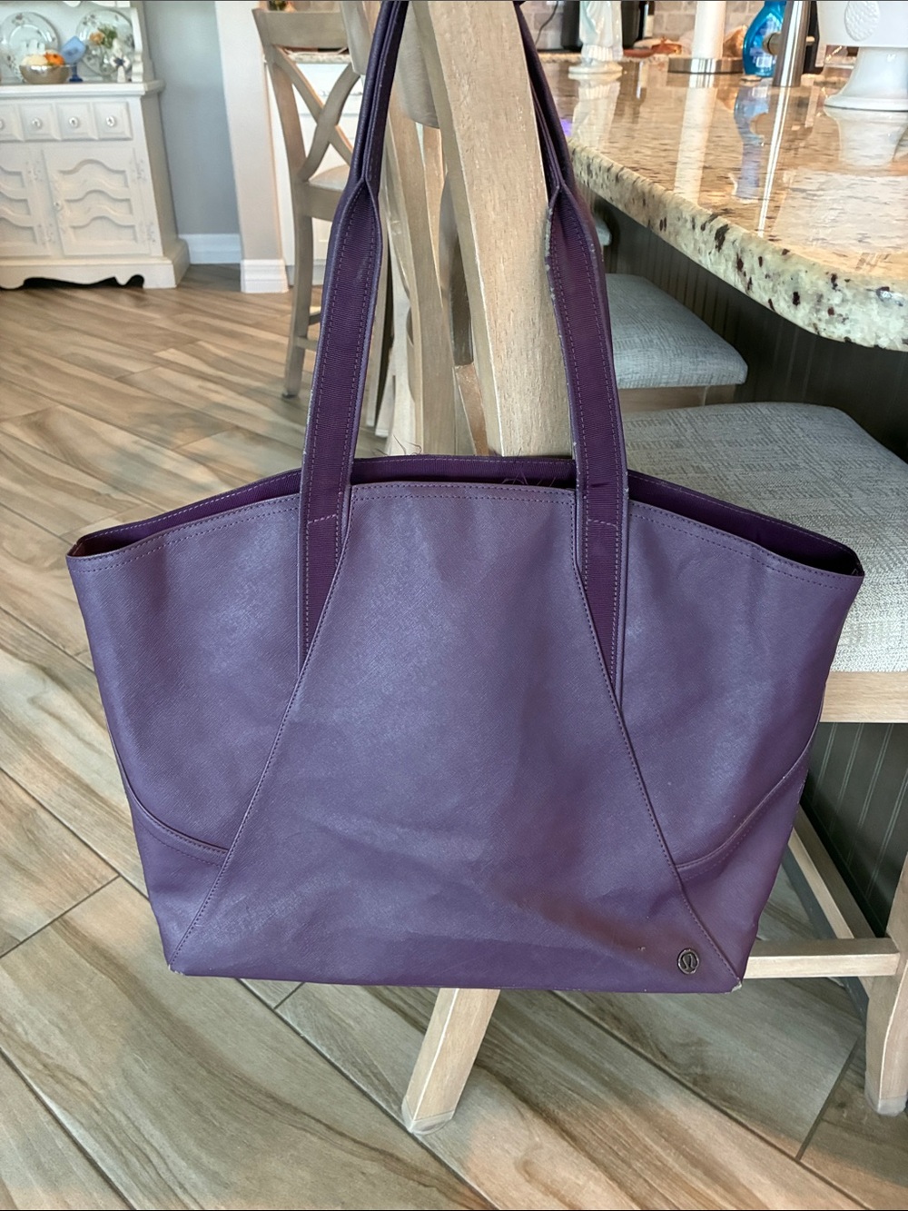 lululemon Plum Purple Leather Tote